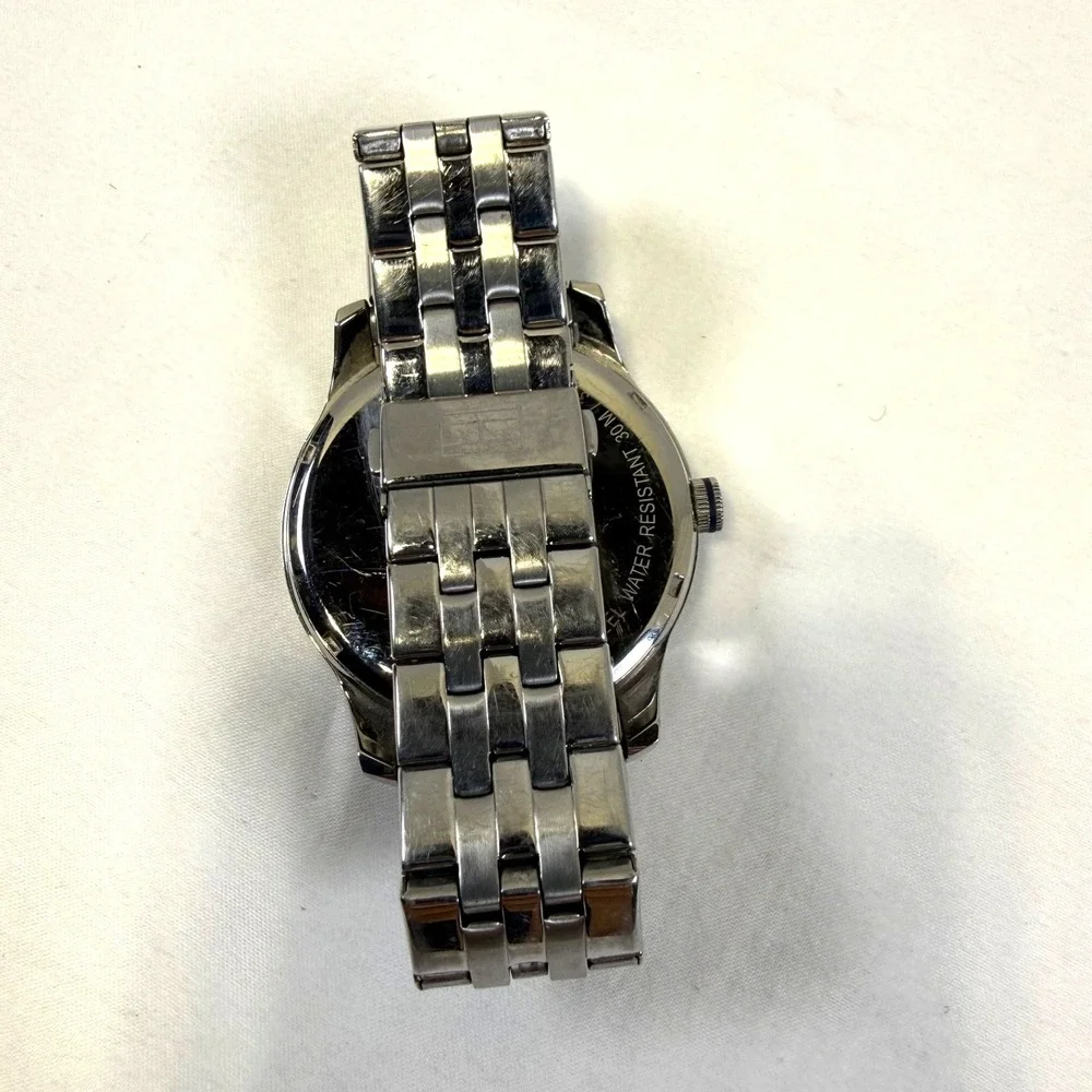 Tommy Hilfiger Men's Date‎ Blue Dial Stainless Steel Wrist Watch Works